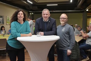 Waren zufrieden mit dem ersten Projekt-Netzwerktreffen: Projektkoordinatorin Claudia Geiger, Projektleiter Michael Walter und Athletensprecher Michael Lofink (von links).