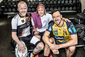 Gemeinsam mit Schwimmerin Jennifer Kurz und Handball-Profi Patrick Groetzki von den Rhein-Neckar Löwen ist Michael Lofink Werbe-Gesichter der Landesspiele in Mannheim. Foto: A. Seeboth