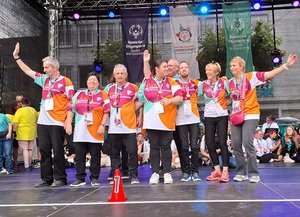 Beim ersten Special-Olympics-Wettbewerb gleich mit Gold dekoriert: die Tanzgruppe „Together in Line“.